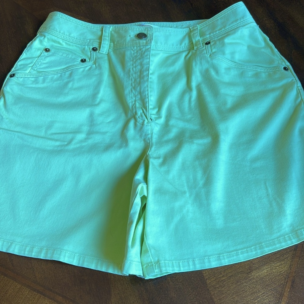 Size 10 Talbots Lime green colored shorts.